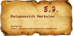 Balassovich Herkules névjegykártya